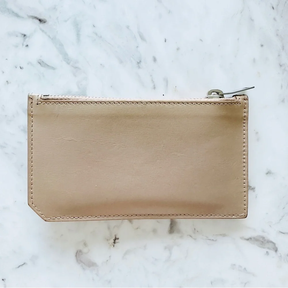 SAINT LAURENT Paris Zipped Credit Card Case in Acapulco Nude Shiny Leather - Picture 7 of 15